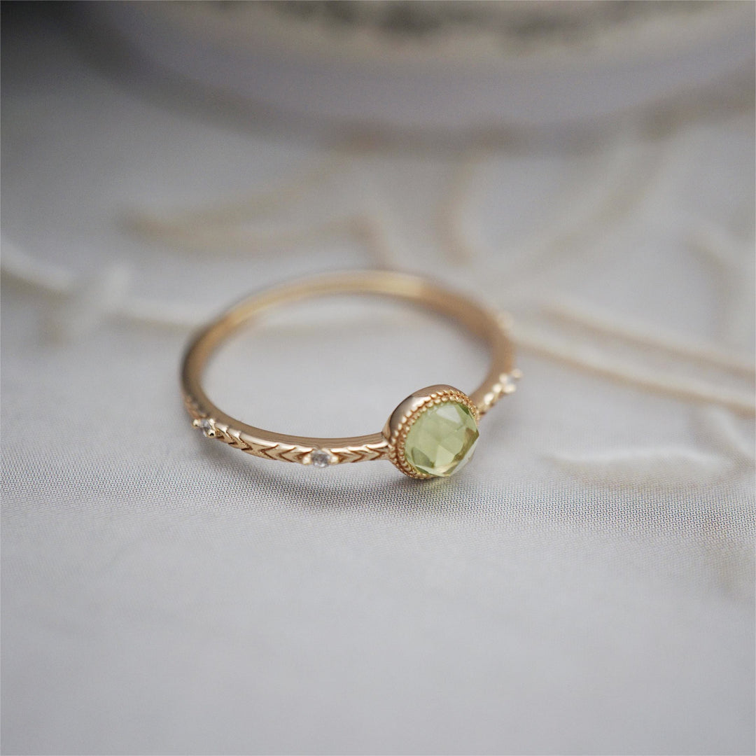 Olivenorma Natural Round Cut Green Peridot Ring - image 13
