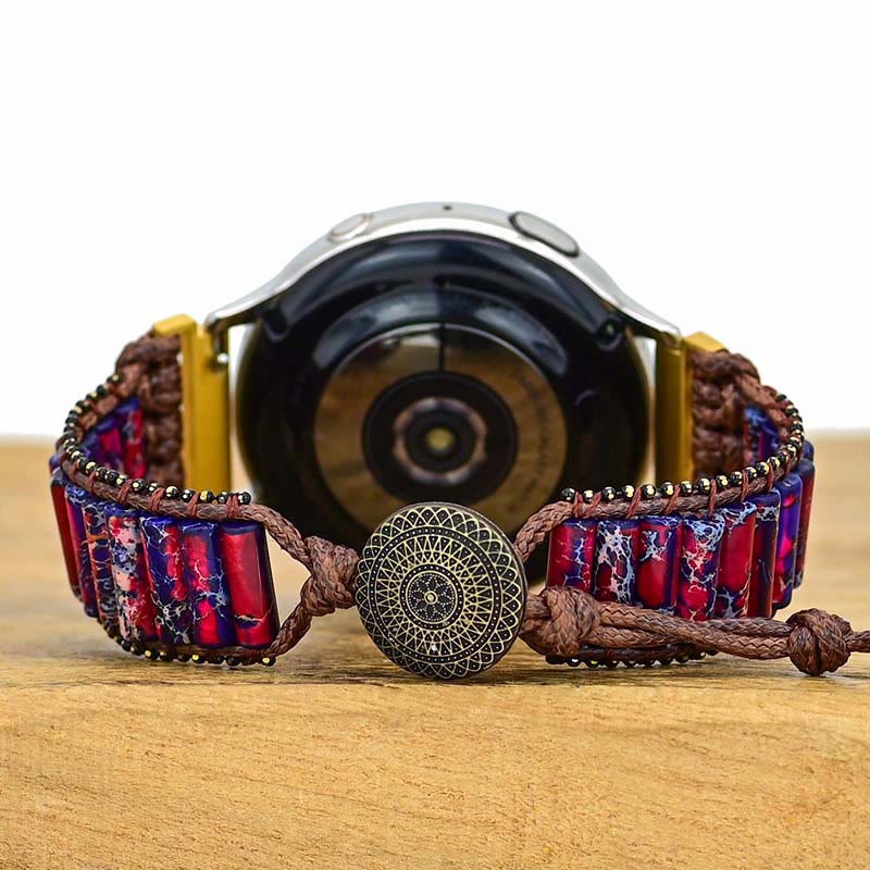 Olivenorma Rose Red Blue Emperor Stone Samsung Strap Wrap Bracelet - image 2