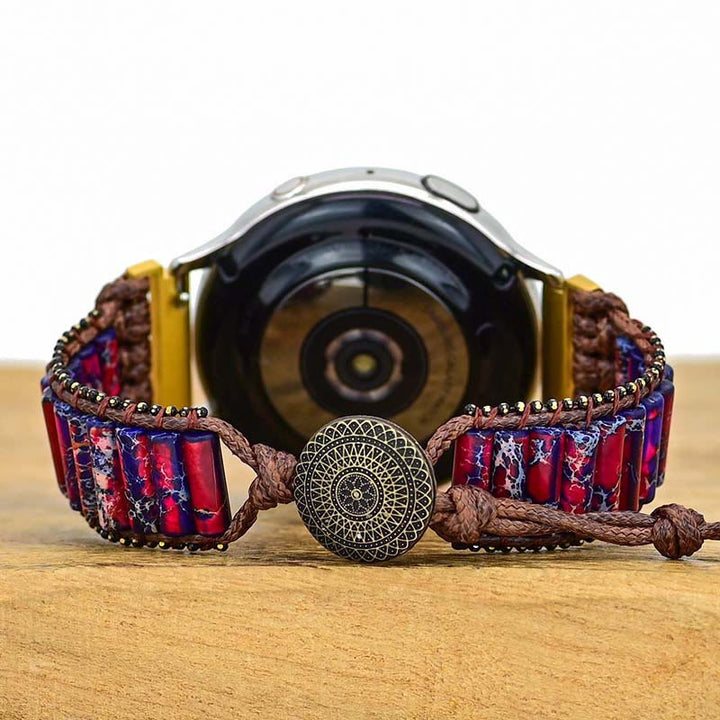 Olivenorma Rose Red Blue Emperor Stone Samsung Strap Wrap Bracelet - image 2