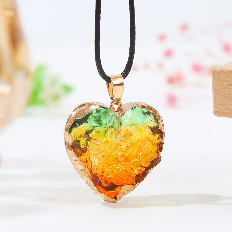 Creative Heart Crystal Fluorite Necklace - Fluorite#1 - image 5