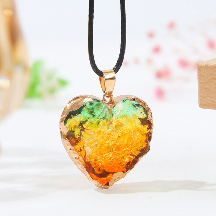 Creative Heart Crystal Fluorite Necklace - Fluorite#1 - image 5