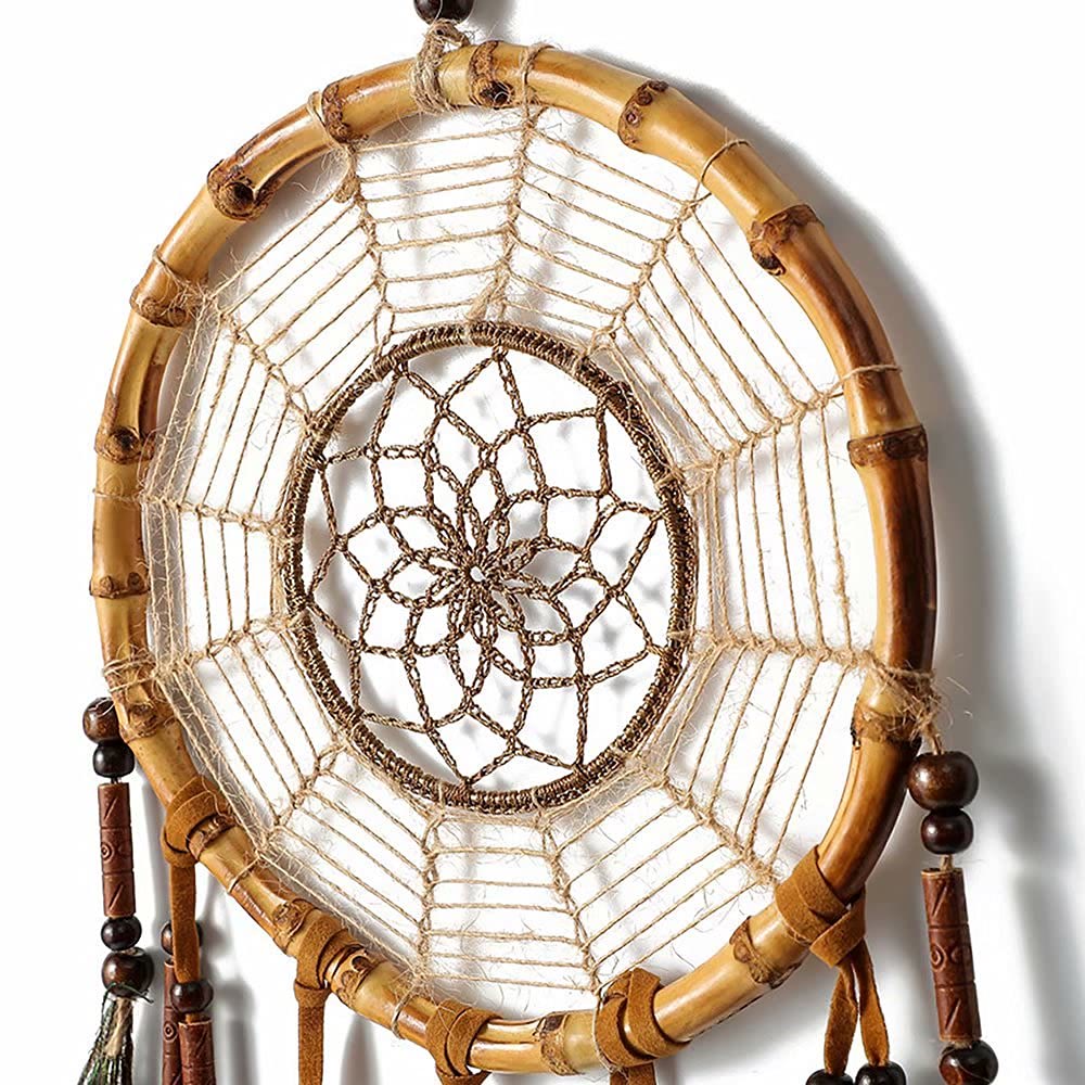 Olivenorma Hand Woven Natural Wooden Beads Feather Dream Catcher - image 1