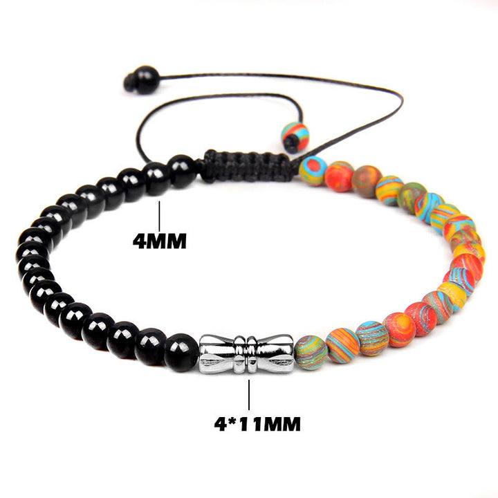 Olivenorma 4mm Black Onyx & Natural Stone Braided Bracelet - image 16