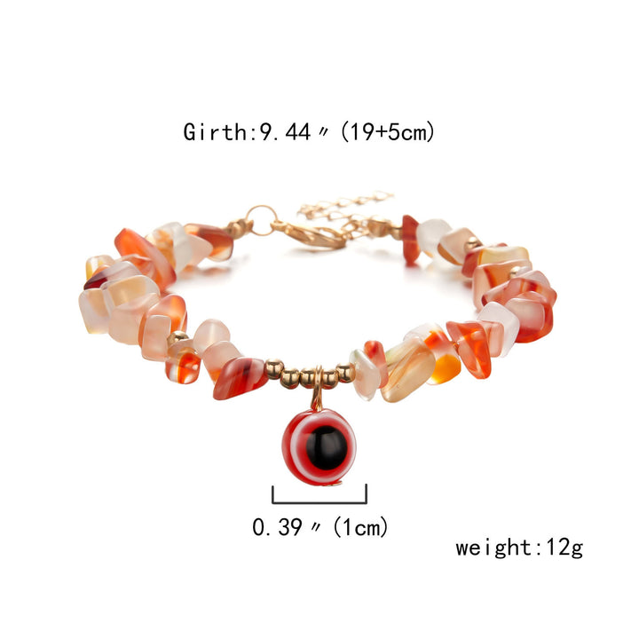 Olivenorma Natural Crystal Gravel Evil Eye Pendant Bracelet - image 13