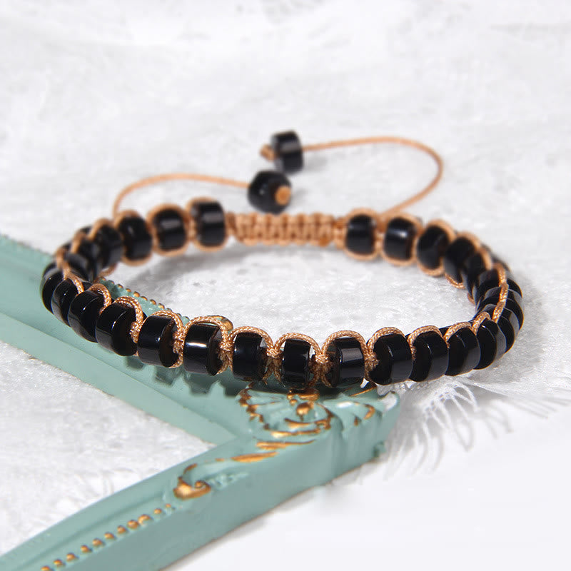 Olivenorma Natural Stone Wheel Bead Woven Bracelet - image 4