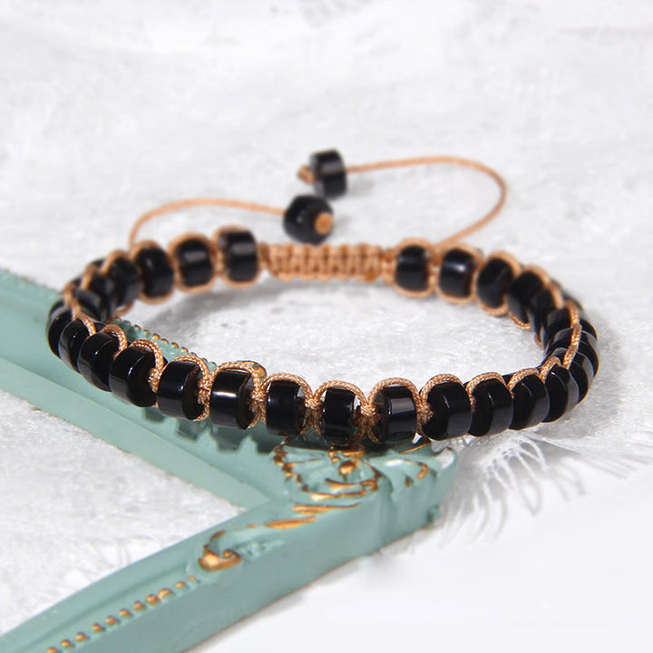 Olivenorma Natural Stone Wheel Bead Woven Bracelet - image 4