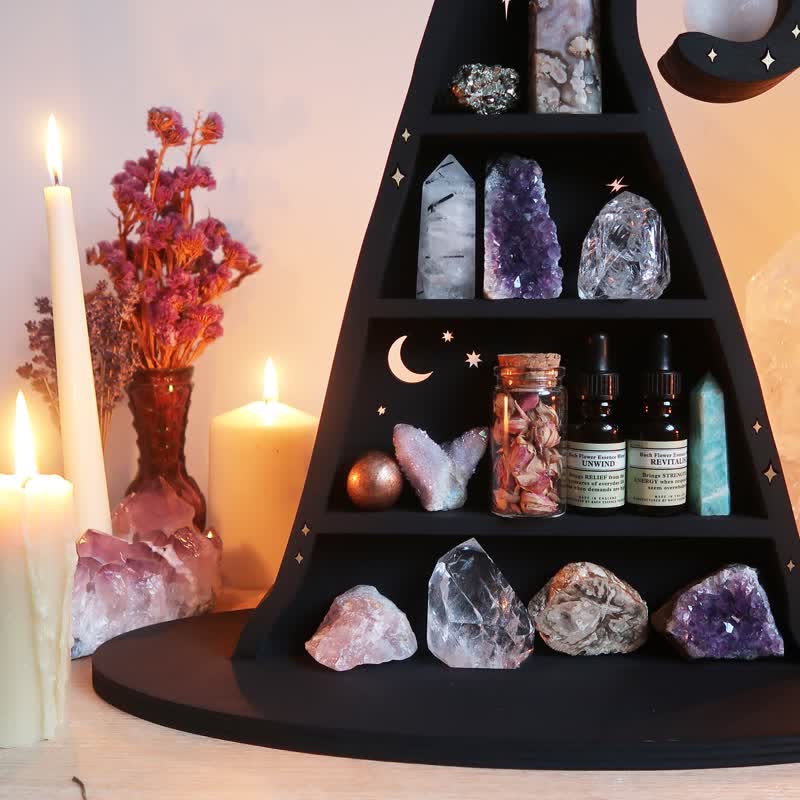 Olivenorma Witch Hat Wooden Crystal Shelf - image 1