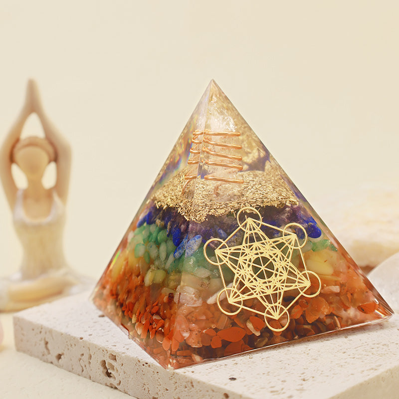 Olivenorma Chakra Metatron's Cube Healing Orgone Pyramid - 10*10cm - YES PLEASE $8 - image 0