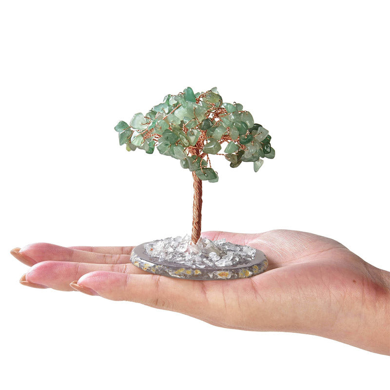 Olivenorma Aventurine Natural Gemstone Feng Shui Tree with Agate Base - image 2