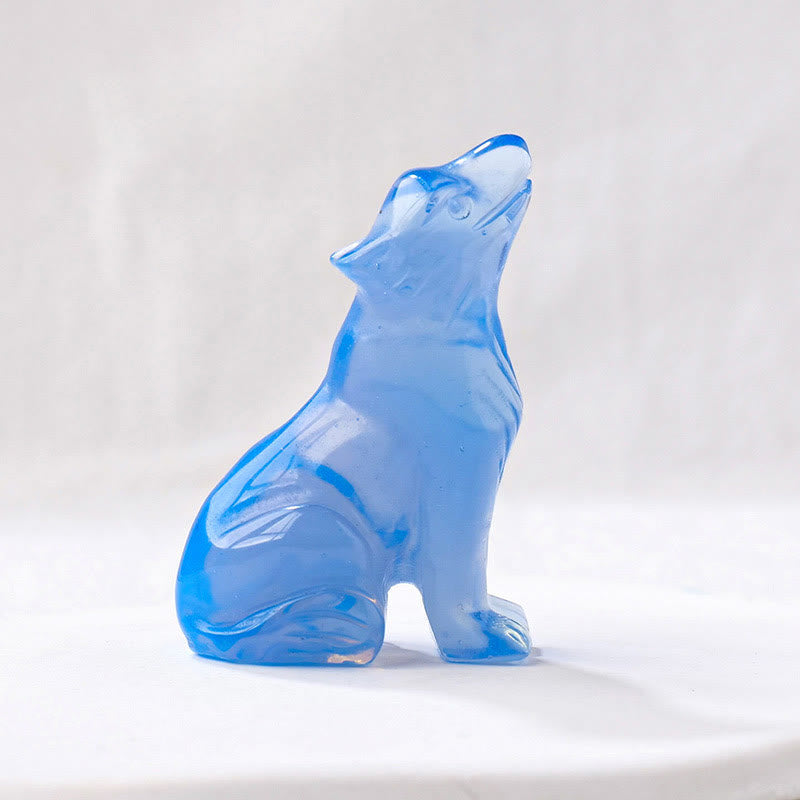 Olivenorma Natural Crystal Little Wolf Boy Gemstone Decoration - Blue Opalite - image 22