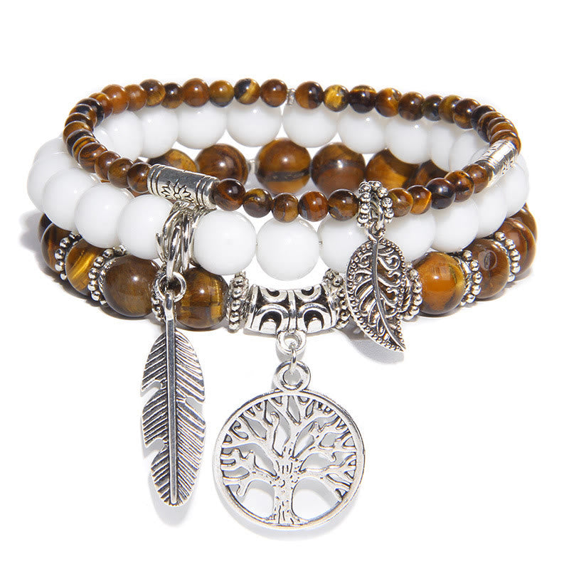 Olivenorma "Nature's Healing Moments" Tiger Eye Tree Of Life 3 Pieces Bracelet Set  - Tiger Eye - image 0