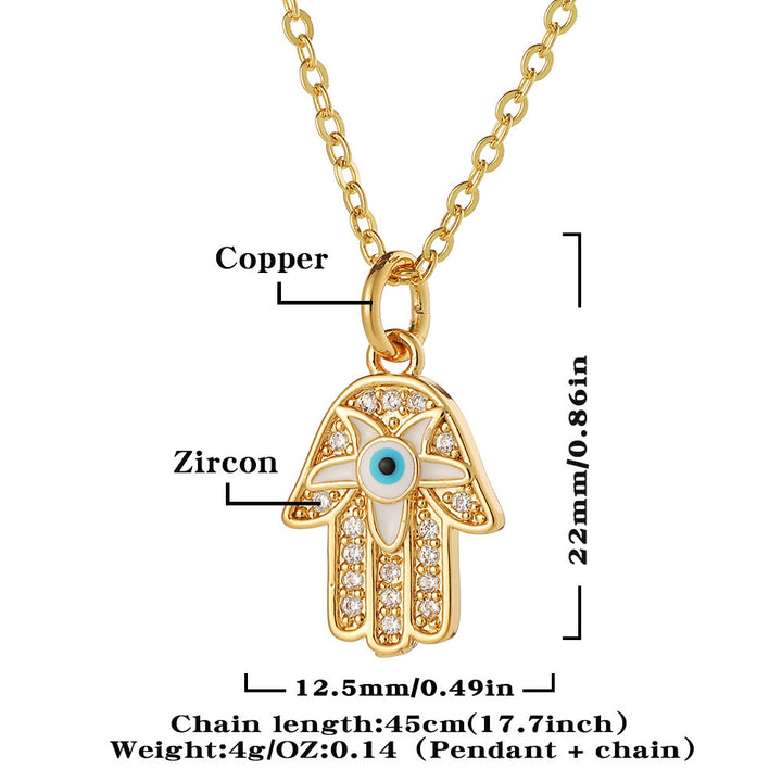 Olivenorma Epoxy Evil Eye Hamsa Heart Shape Necklace - image 10