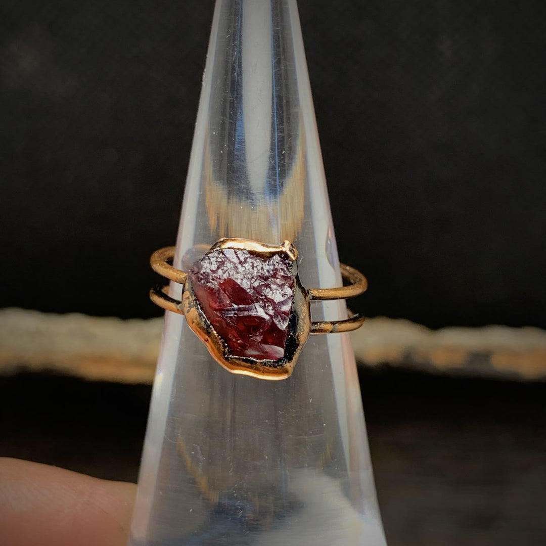 Olivenorma Natural Irregular Raw Stone Twelve Birthstone Adjustable Ring - image 6