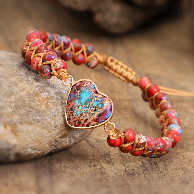 Olivenorma Red Emperor Stone Heart Bracelet - image 3