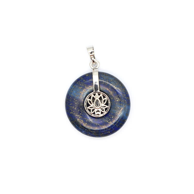 Olivenorma Natural Crystal Peace Buckle Tree Of Life Necklace - Lapis Lazuli - Lotus - image 32