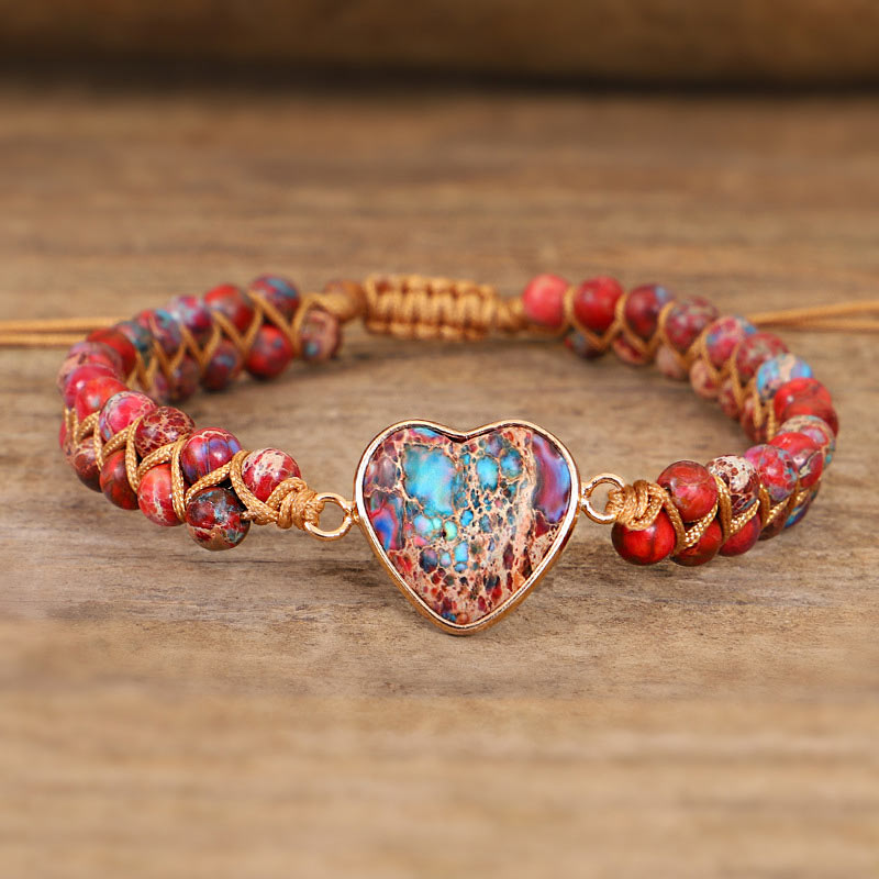 Olivenorma Red Emperor Stone Heart Bracelet - image 5