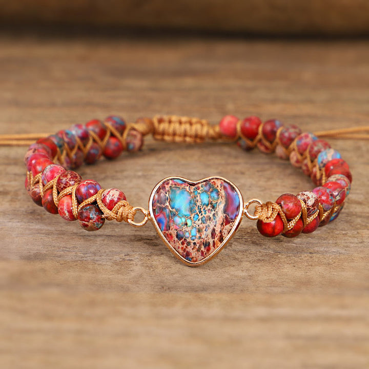 Olivenorma Red Emperor Stone Heart Bracelet - image 5