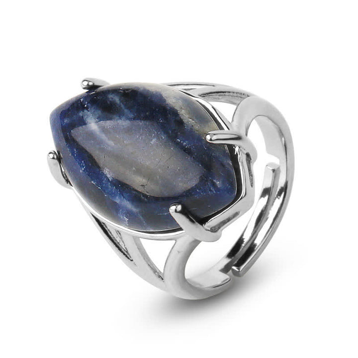 Olivenorma Amethyst Melon Seed Shape Adjustable Ring - Sodalite - image 34