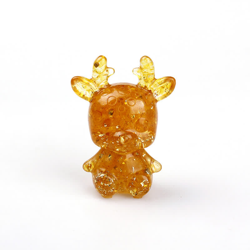 Olivenorma Crystal Litter Elk Gemstone Decoration - Citrine - image 7