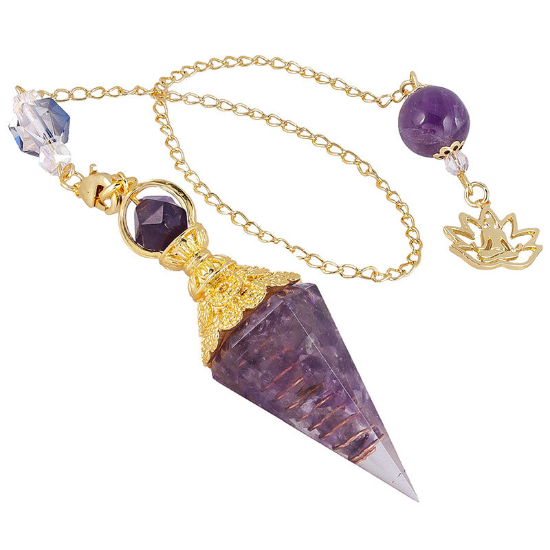 Natural Crystal Stone Pendulum - Amethyst - image 4