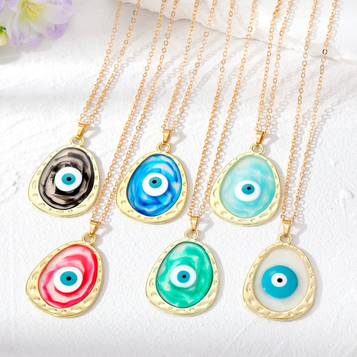 Olivenorma Multicolor Epoxy Evil Eye Necklace - image 0