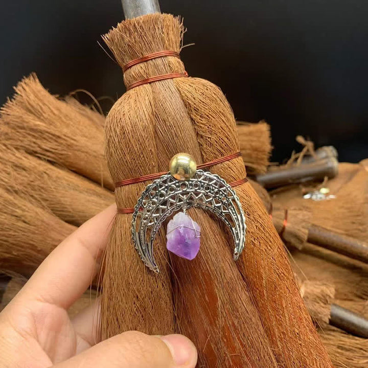 Olivenorma Crystal Straw Broom Star Ornament - Hollow Moon & Amethyst #2 - image 21