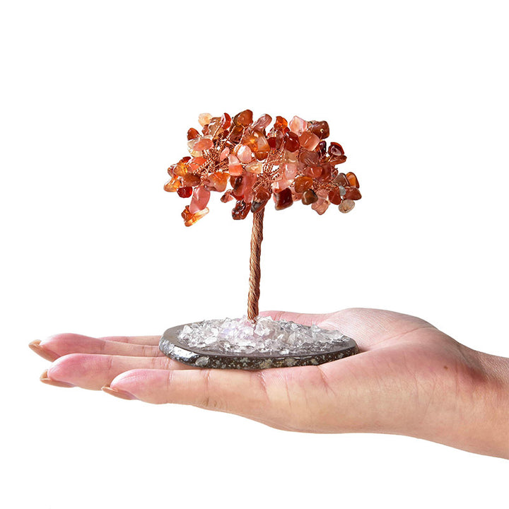 Olivenorma Carnelian Natural Gemstone Feng Shui Tree with Agate Base - image 2