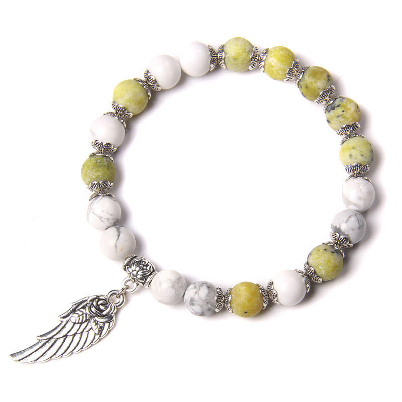Olivenorma "Peace Energy" - Colors Crystal Agate Wing Bracelet - Green Emperor Stone&White Turquoise - image 22