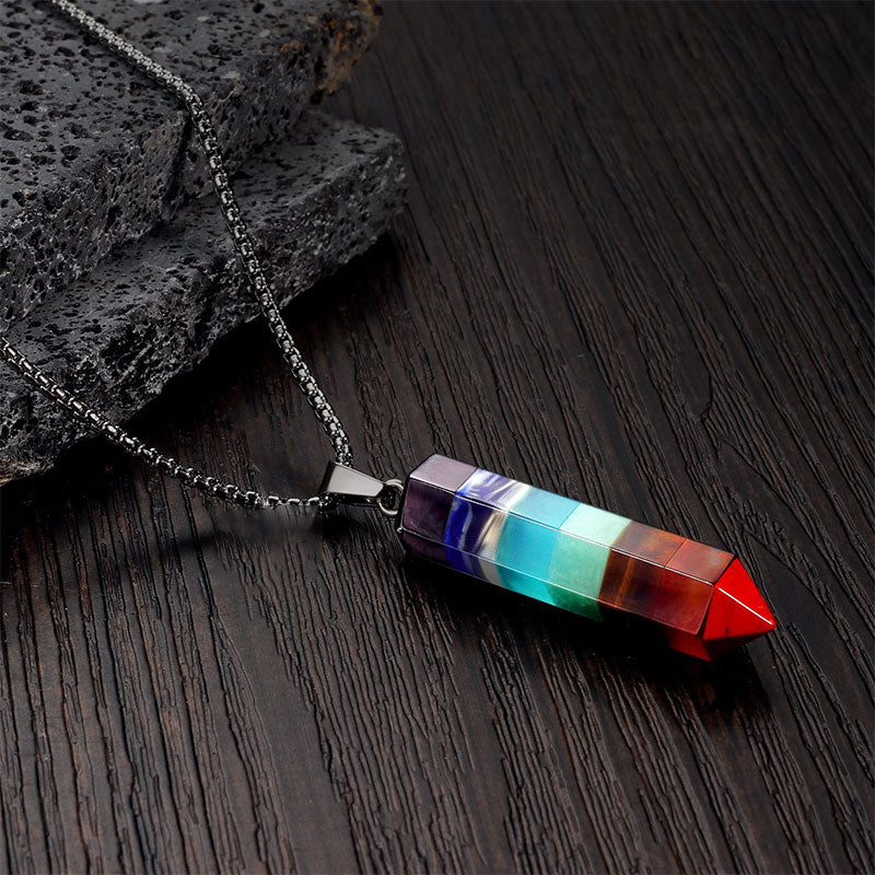 Crystal Hexagon Chakra Gemstone Necklace - image 3