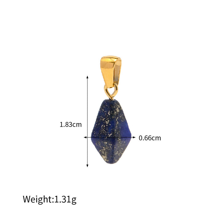 Olivenorma Rose Quartz Lapis Lazuli Turquoise Diamond Pendant Necklace - image 6