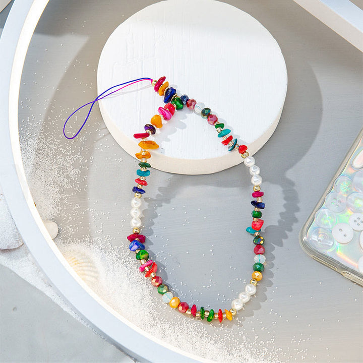 Olivenorma Colorful Gravel Pearl Color Matching Mobile Phone Strap - image 15