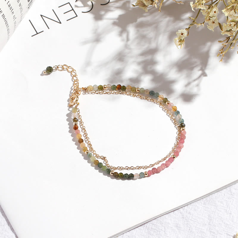 Olivenorma Tourmaline Gold Plated Copper Double Thin Bracelet - Tourmaline - image 0