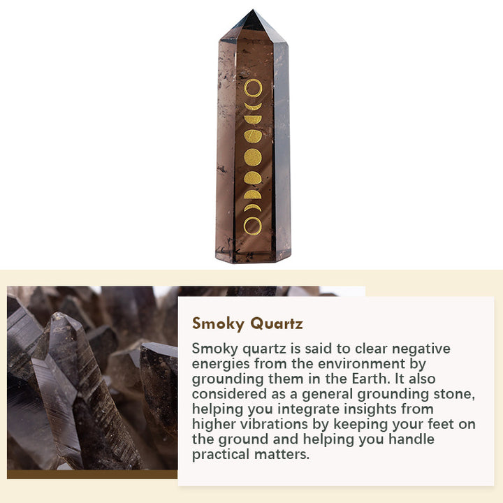 Olivenorma Natural Crystal Column Crystal Wands Tower - Smoky Quartz - image 7