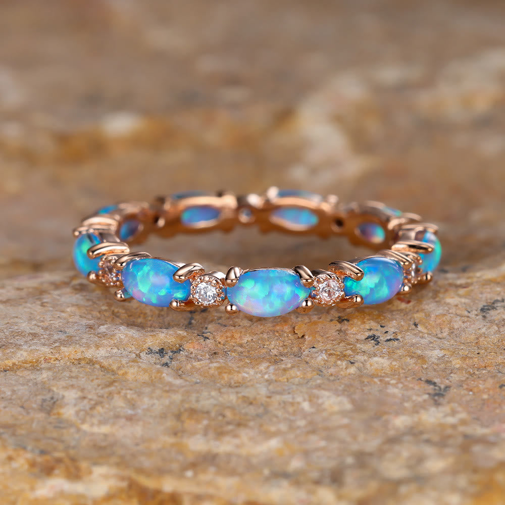 Olivenorma Purple Blue Opal Black Gold Ring - image 9