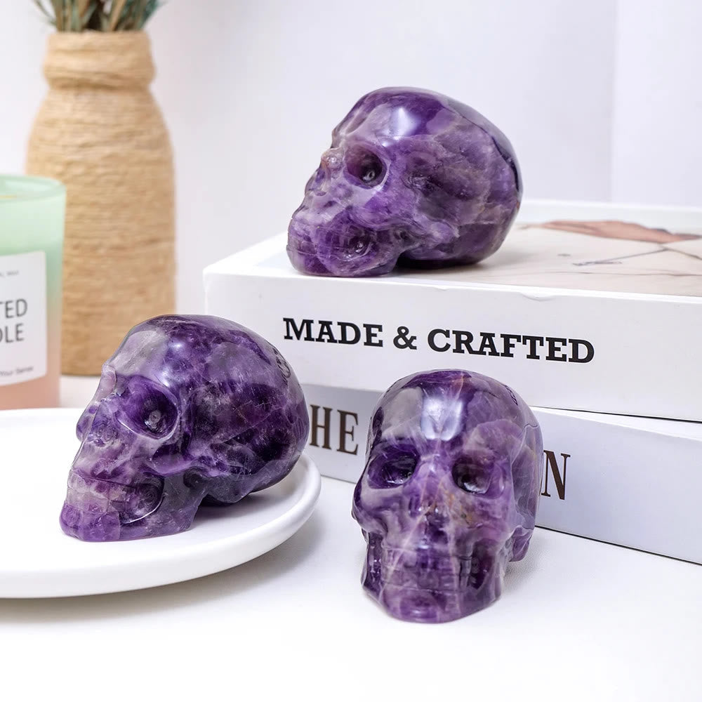 Olivenorma 3inch Amethyst Skull Statue Healing Gemstone Decoration - image 5