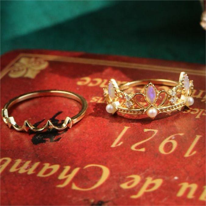 Olivenorma Opalite Freshwater Pearl Rapunzel Crown Ring - image 9