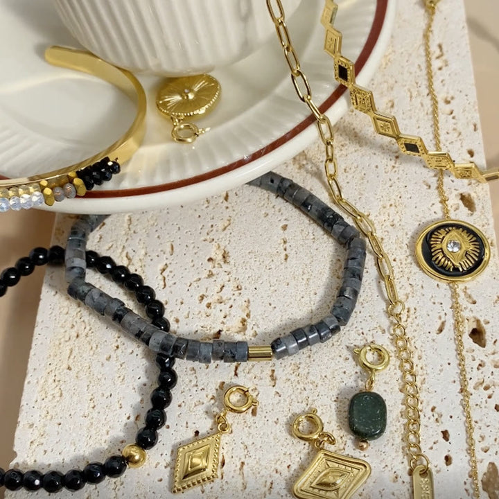 Olivenorma Bohemian Ethnic Style Natural Stone Open Bracelet - image 13