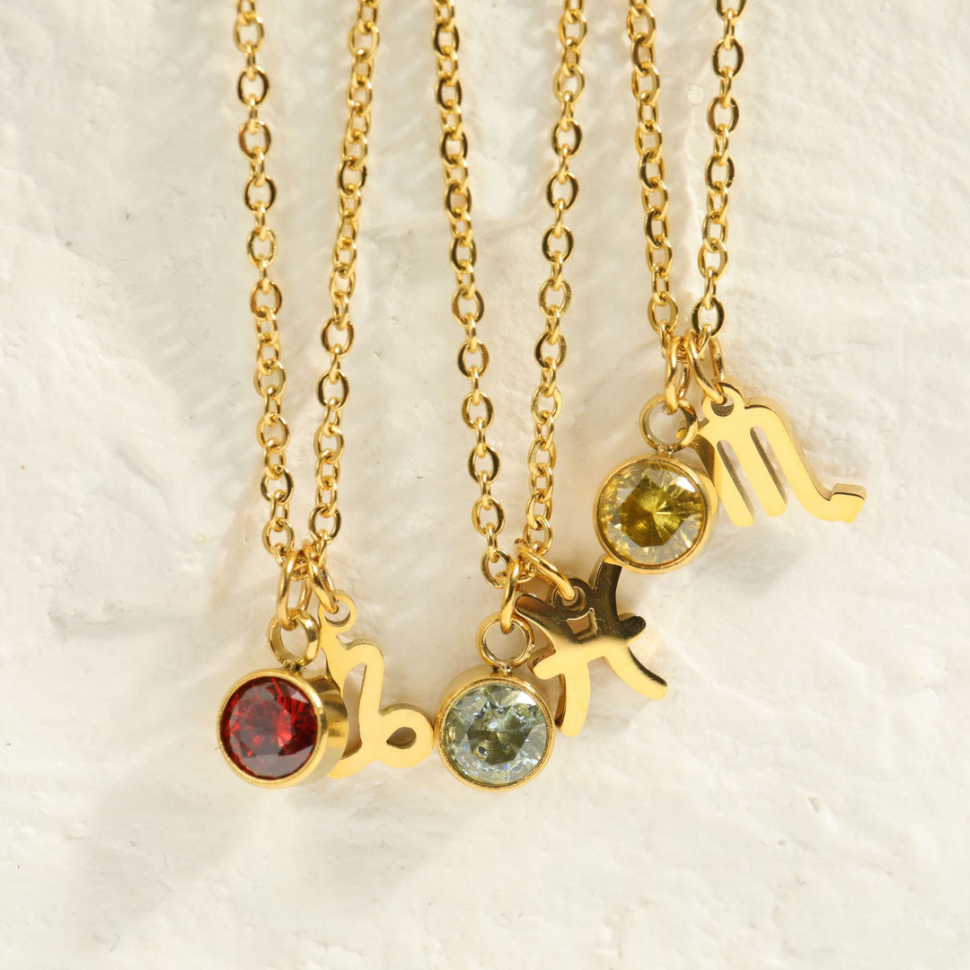 Olivenorma Zodiac Rune Birthstone Stainless Steel Necklace - image 42