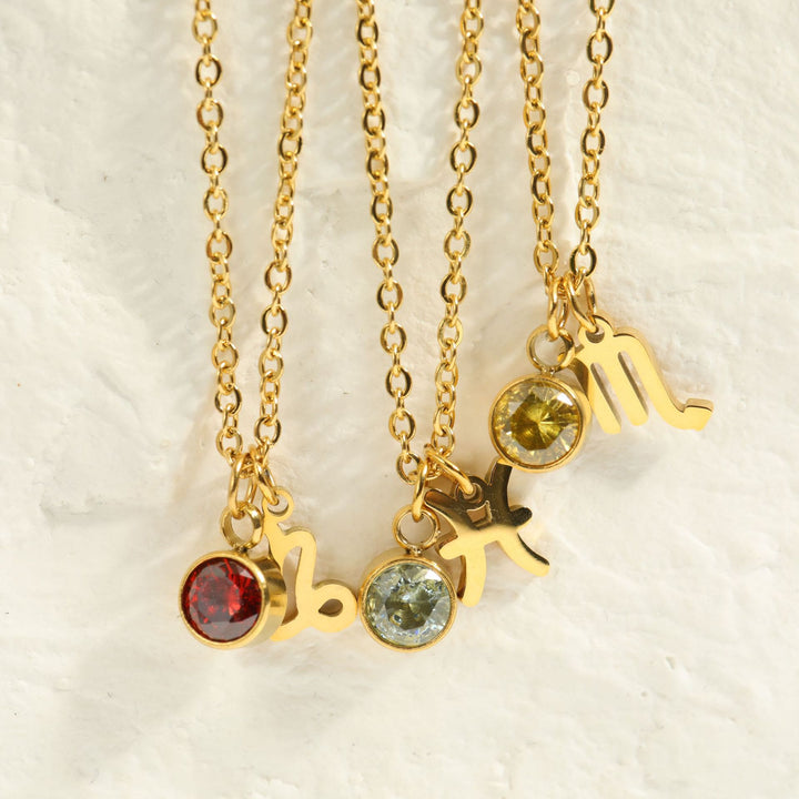 Olivenorma Zodiac Rune Birthstone Stainless Steel Necklace - image 42