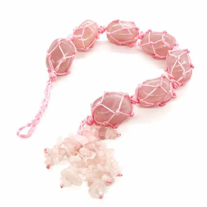 Olivenorma The 7 Chakra Healing Reiki Stone Meditation Tassel Decoration - Rose Quartz - image 12