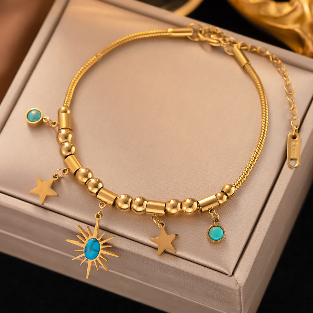 Olivenorma Gilded Turquoise Evil Eye Fantasy Wrap Bracelet Necklace - Turquoise & Star #Bracelet - image 12