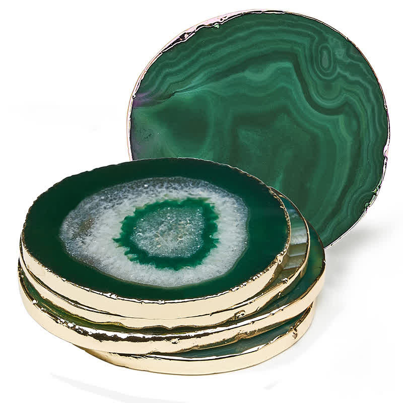 Olivenorma Blue Agate Coaster Gemstone Decoration - image 17