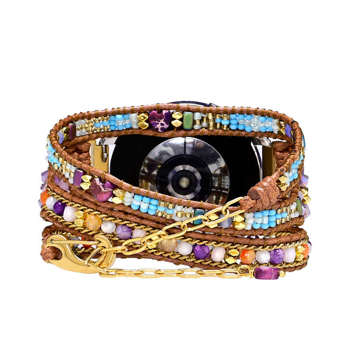 Olivenorma Purple Blue Crystal Beaded Braided Samsung Strap Bracelet - image 3