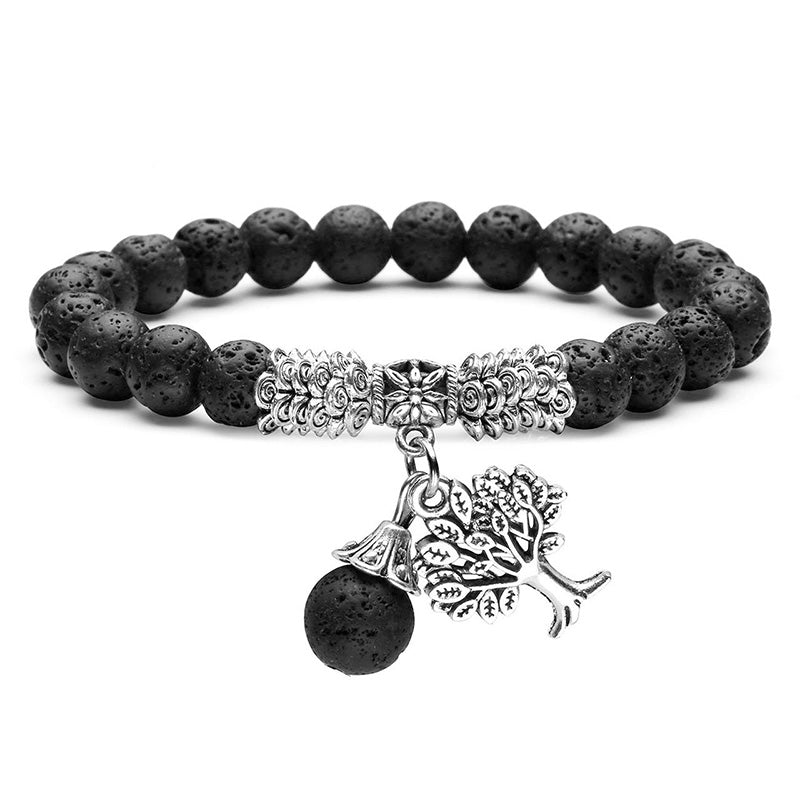 Natural Crystal Tree Of Life Bracelet - Lava Stone - image 22