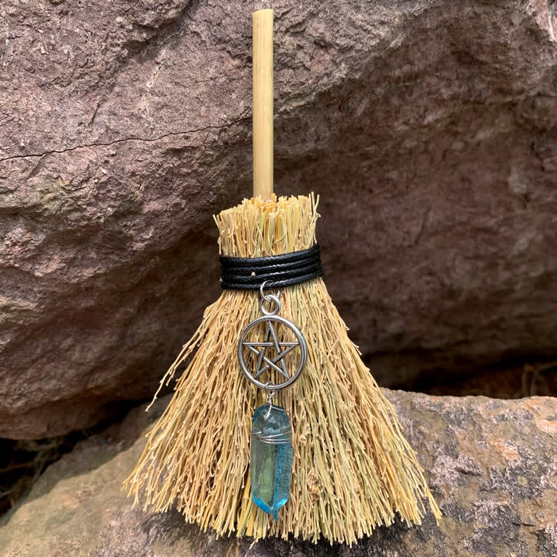 Olivenorma Mini Magic Broom Moon Star Crystal Ornamet - Blue Quartz - image 13