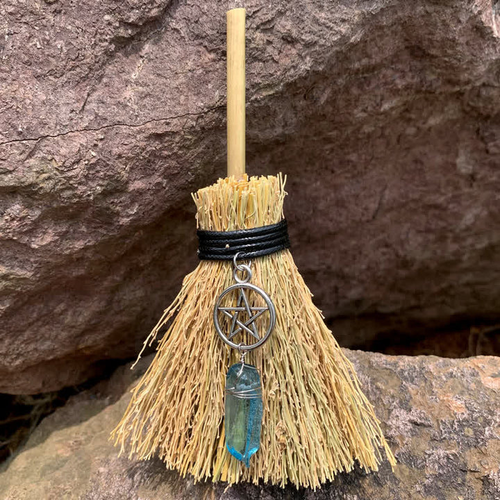 Olivenorma Mini Magic Broom Moon Star Crystal Ornamet - Blue Quartz - image 13
