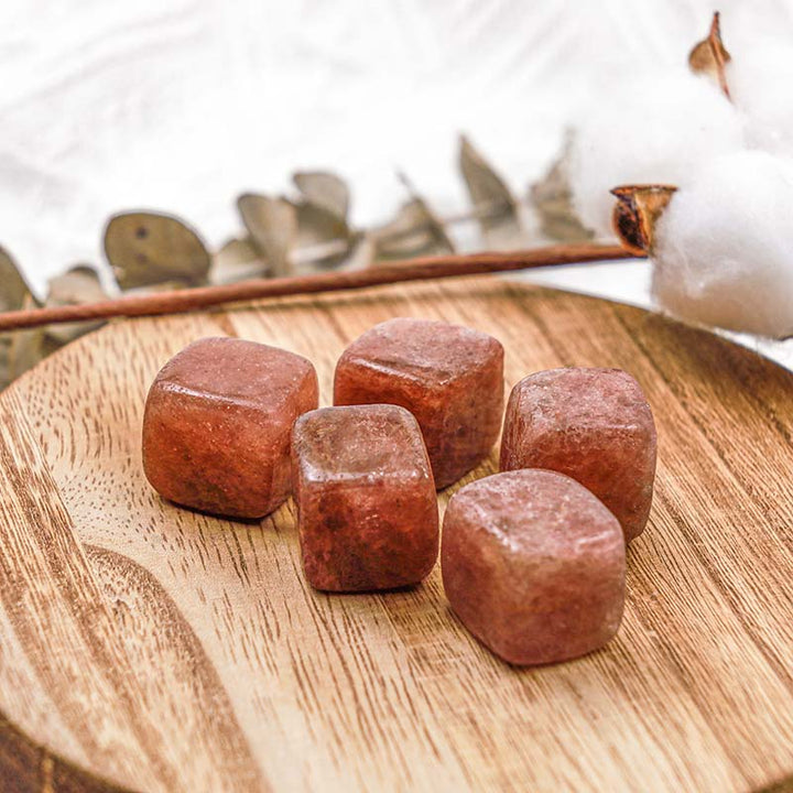 Olivenorma Strawberry Quartz Love And Healing Crystal Cube - image 2