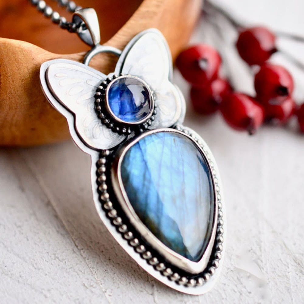 Olivenorma Butterfly Design Labradorite Pendant - image 2