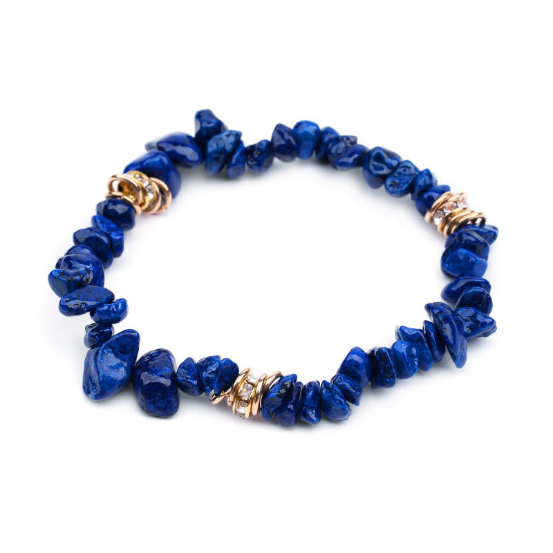 Olivenorma Irregular Stone Crystal Crushed Beads Bracelet - Lapis Lazuli - image 14