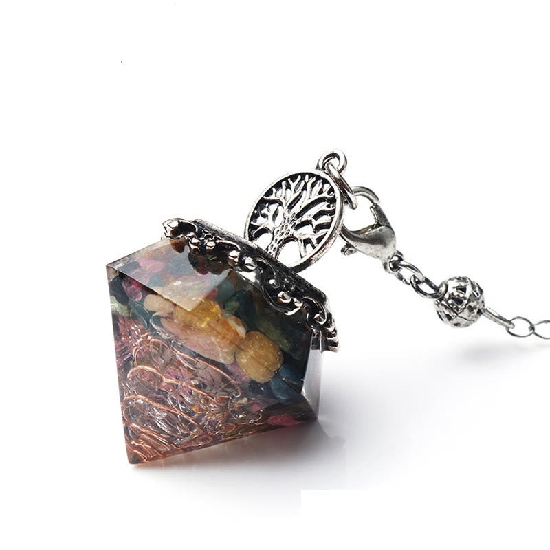 Olivenorma Natural Crystal Geometric Tree of Life Pendulum - image 20